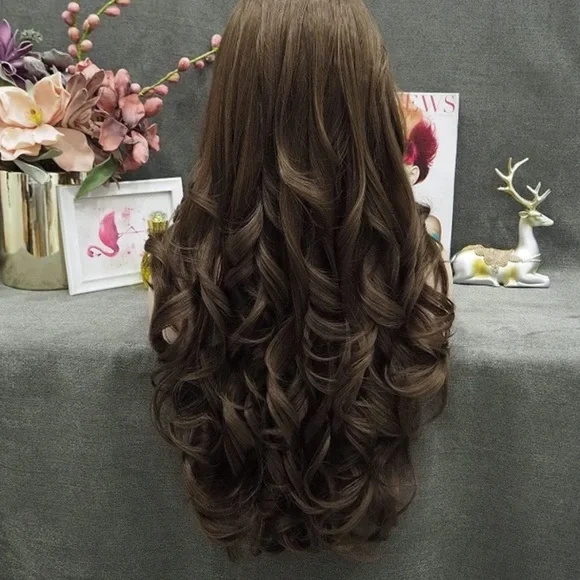 KALEE 24 Inches BODY WAVYLace Front Wig Natural Brown NEW